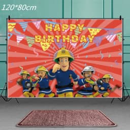 Fireman Sam Theme Happy Birthday Party Supplies Background Banner Paper Cup Plate Napkins Kids Boys Favor Balloons Decorations