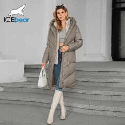 ICEbear 2024 Women's Down Jacket Long Cap Lining Clip 2 Pieces Warm Soft Large Pocket Zipper Comforter Women's Jacket GWD4568I