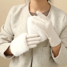 Women's autumn and winter rabbit fur gloves plus velvet thickened windproof and warm riding cold-proof touch screen suede gloves