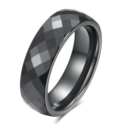 VQYSKO Trendy Black & White Color Cutting Ceramics Rings Jewelry Classic Wedding Engagement Rings For Women Anneaux Anillos