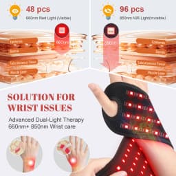 Red Light Therapy Wrist Strap Wireless Rechargeable Relieves Pain Tenosynovitis 660nm For Office Worker 850nm Wrist Belt Ankle