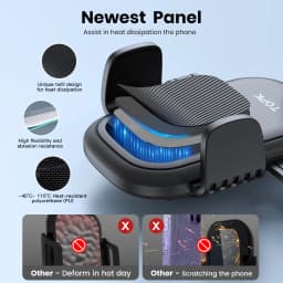TOPK Car Phone Holder Mount Suction Cup Strong Grip Adjustable Dashboard/Windshield Stand Fit for All Smartphones iOS/Android