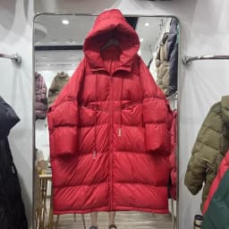 Schinteon Women White Duck Down Jacket with Hood Autumn Winter Warm Long Outwear Over Size Loose Coat 2026 New