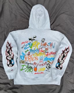 Gothic Hip Hop Rock Letter Graffiti Graphic Print Loose Hoodie Y2k Oversized Vintage Men Hooded Sweatshirt Women Cotton Pullover