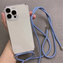 For iPhone 18 17 16 15 14 ProMax Crossbody Necklace Cord Lanyards Transparent Case For iPhone 11 12 13 Pro Max XS XR Soft Cover