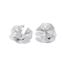 Yhpup Creative Stainless Steel Metal Flower Big Stud Earrings Fashion Attractive Statement Jewelry Women Personality Gift