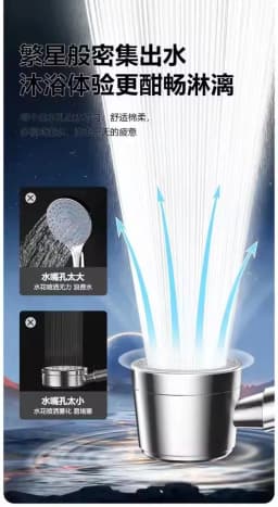 New 5 Mode Pressurized Shower Head With Filter Stop Button Water Saving Spray Nozzles Big Boost Showerhead Bathroom Accessories