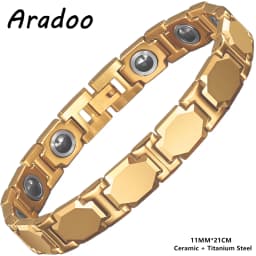 ARADOO Premium Ceramic Bracelet with Magnetic Hematite Titanium Steel Wristband Jewelry Gifts