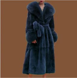 Women's Parker Winter Fur Warm Large Size Solid Color Fur & Faux Fur Women New Casual Long Sleeve Temperament Women Fur Coat Y72