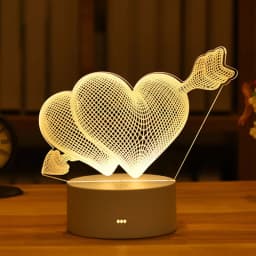 USB Operated 3D Acrylic LED Night Light Wedding Birthday Party Festival Kid Mother's Day Gift Bedroom Decor Neon Night Lamp