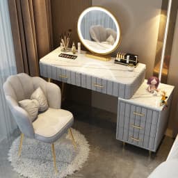 Women Pink Dressing Table Makeup Chair Modern Bedside Cosmetics Dressing Table Bedroom Cabinet Vestidores Postmodern Furniture