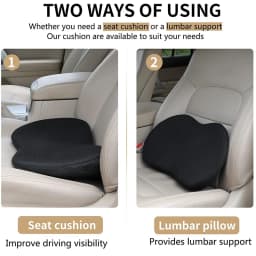 2 In 1 Universal Car Seat Cushion Multifunctional Memory Lumbar Pillow Support Driver Breathable Relief Comfort Chair Car Sea