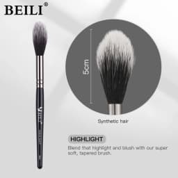 BEILI 1 piece Black Professional Synthetic Makeup brushes Highlighter Blending Blush Eyebrow Eyeliner make up brushes