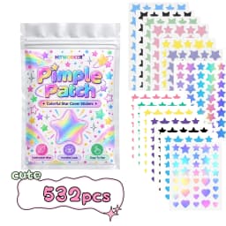 240 Count Superstar Hydrocolloid Pimple Patches - Cute Star-Shaped Cover, Colorful & Shiny, Fragrance-Free, Paraben-Free, Suitab
