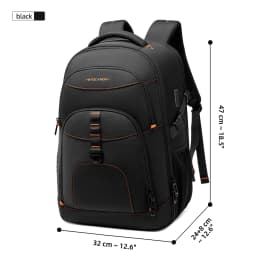 Heroic Knight Multi-function Business Backpack For Men Travel Expandable 17.3" Laptop Bag USB Waterproof Stylish College Daypack