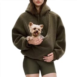 Women Solid Hooded Fleece Oversized Pullover Sweatshirt With Pet Pocket Autumn Winter Casual Top Ladies Cozy
