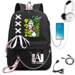 My Hero Academia Anime Print Student Backpack with Webbing Straps Girls School Bag Lightweight Casual Daypack