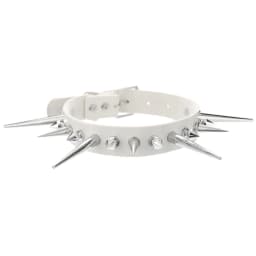 Big Spiked Choker Punk Rock Leather Collar For Women Metal Goth Necklace Jewelry Alternative Fashion Festival  Accessory