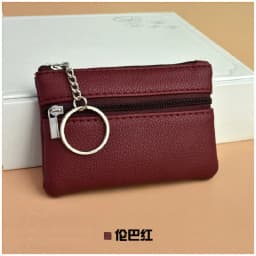 Mini PU Leather Wallet Coin Purse Key Bag Fashion Key Holder Pocket Card Storage Bag Multifunctional Zipper Coin Pouch