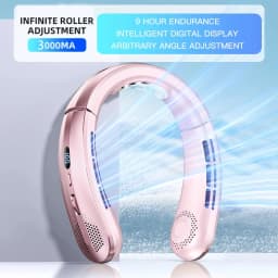 Hanging Neck Fan Digital Display Power Ventilador Bladeless Neckband Fan Portable Mini Air Cooler USB Rechargeable Electric Fans