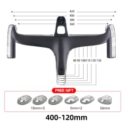 THE ONE ULTRA aero carbon Integrated hamdlebar Hidden Trace Road Bicycle Handlebar 380/400/420 28.6mm Racing Bike