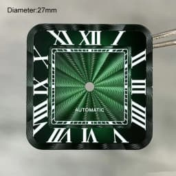 27mm S Logo NH35 Dial Square Roman Santo S Dial for NH35 Automatic Movement Black Blue Hands NH35 FCK 9-5 Dial Watch Accessories