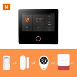 Staniot WiFi SecPanel 5 Wireless Home Alarm System Tuya Smart 4.3" Touch Screen Security Kit Built-in Siren APP Remote Control