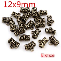 20pcs 3-Styles Beads Bails Pendants Jewelry Making DIY Necklace Silver Plated Gold Black Beads Bails Pendants Charm Beads Bails