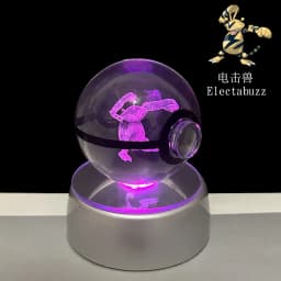 Pokemon 3D Crystal Ball Pikachu Gengar Eevee Mewtwo Anime Game Pokeball Led Night Light Base Kids Birthday Gift Home Decoration