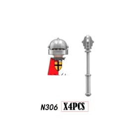 Medieval Infantry Knight Figures Building Blocks England Wars Rose Soldier Castle Military Army Guard Helmet Weapons Bricks Toys