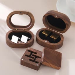 My Shape Wooden Box for Brooch Cufflinks Earrings Jewelry Gift Box Jewelry Packaging Box for Ceremony Wedding Proposal Ring New