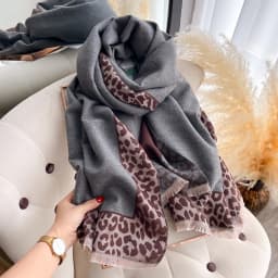 New Luxury Cashmere Plaid Leopard Scarf Winter Women Pashmina Shawls Warm Blanket Wraps Female Thick Scarves Bufanda Scarves