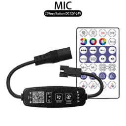 WS2812B WS2811 RGB LED Controller Bluetooth Music Built-in MIC 28Keys Remote Control WS2812 Individually Addressable LED Strip