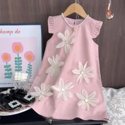 Bear Leader 2-7 Years Summer New 3D Flower Vest Dress Girl's Princess Dresses Baby Kids Clothing Wedding Party Elegent Clothes