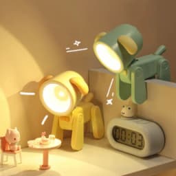 LED Night Light USB Rechargeable Dog Deer Table Lamp Desktop Ornament Dormitory Bedroom Ambient Light Holiday Children Gifts