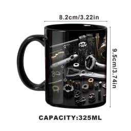 Mechanic Black Mug Black Ceramic Coffee Cup For Mechanics father Toolbox Coffee Cup Tea Mug For Whiskey Beer Juice Soup Water