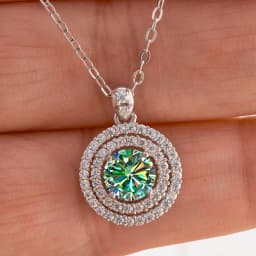1 CT Real D Color VVS Moissanite Pendant Necklace For Women Red Blue Color Moissanite 925 Sterling Silver Wedding Fine Jewelry