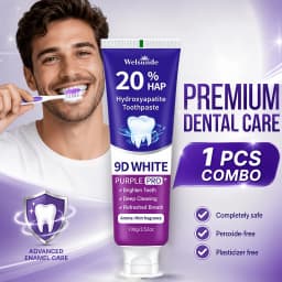 Teeth Whitening Purple Toothpaste, 20% Hydroxyapatite, Contains Menthol, Deep Cleaning for Brighter Teeth, Fresh Breath & Gum Health, Basic Oral Care, Suitable for Everyone, An Essential Travel Item, It Is the Ideal Gift for Men and Women