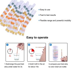 50 Pcs/Bottle 6 In 1 Multipurpose Chlorine PH Test Strips SPA Swimming Pool Water Tester Paper