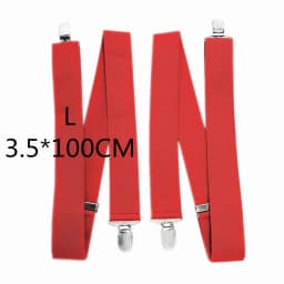 3.5 cm Wide Solid Color No Cross Suspenders Men 4 Strong Clips Women Suspender For wedding Party Trouser Braces