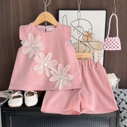 Bear Leader 2-7 Years Summer New 3D Flower Vest Dress Girl's Princess Dresses Baby Kids Clothing Wedding Party Elegent Clothes