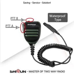Baofeng UV-13Pro Waterproof Microphone Shoulder Speaker UV-9R PRO 2 Pins for Walkie UV-5R/UV-82/UV-16/TH UV8000D Two Way Radio