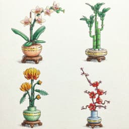 Botanical Collection Building Blocks Sets Compatible With Legoed Particles Suitable For Christmas Gifts