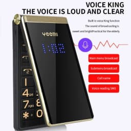 YEEMI M2-C 2G for Elderly Mobile Phone Flip 1800mAh Battery 2.8inches Dual Screen Big Letters MP3/MP4 Player Original Cellphone