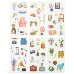 6 Sheets/pack Kawaii Washi Stickers Flower Leaf Food Decorative Stickers For The Diary Paper Sticker Label Korean Stationery