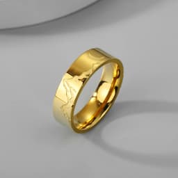 Kinitial Stainless Steel Mountain Range Crescent Moon Thumb Stacking Ring For Women Men Charm Jewelry Gift
