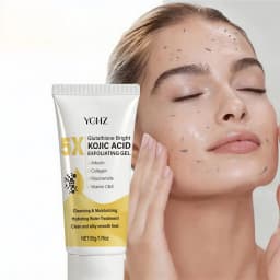 Kojic Acid Deep Cleansing Exfoliating Gel, Evens Out Skin Tone, Eliminates Dark Spots and Dullness, Long-Lasting Moisturizing, Cleans Pores - Non-Greasy, Suitable for Both Men and Women - Whitening and Moisturizing, for Day and Night Use, 50g