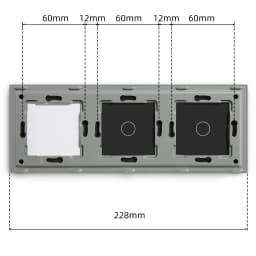 BSEED EU Standard Touch Light Switch Panel With Wall Socket Frames 228mm Metal Base Included Glass Frame Without Switch Part