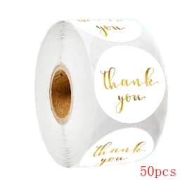 50-500pcs Round White Paper Label Sticker Thank You Sticker Scrapbook 1 Inch Wedding Envelope Seal Handmade Stationery Sticker