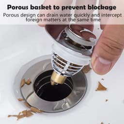 Universal Stainless Steel Basin Pop-Up Bounce Core Basin Drain, Sink Filter, Bathtub Plug, Bathroom Tool